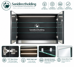 Sanidirectholding Illusion-b LED Lighted Inset Mirrored Medicine Cabinet