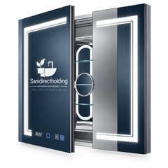 Sanidirectholding 32" Bathroom Narrow Lighted Medicine Cabinet with Vanity Mirror