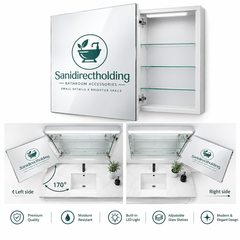 Sanidirectholding 32" Bathroom Narrow Lighted Medicine Cabinet with Vanity Mirror