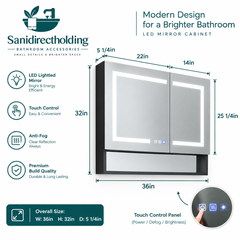 Sanidirectholding Illusion-b LED Lighted Inset Mirrored Medicine Cabinet