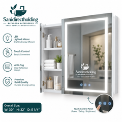 Sanidirectholding 32" Bathroom Narrow Lighted Medicine Cabinet with Vanity Mirror